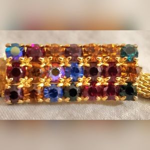 Vintage Rhinestone Coloured Adjustable Belt